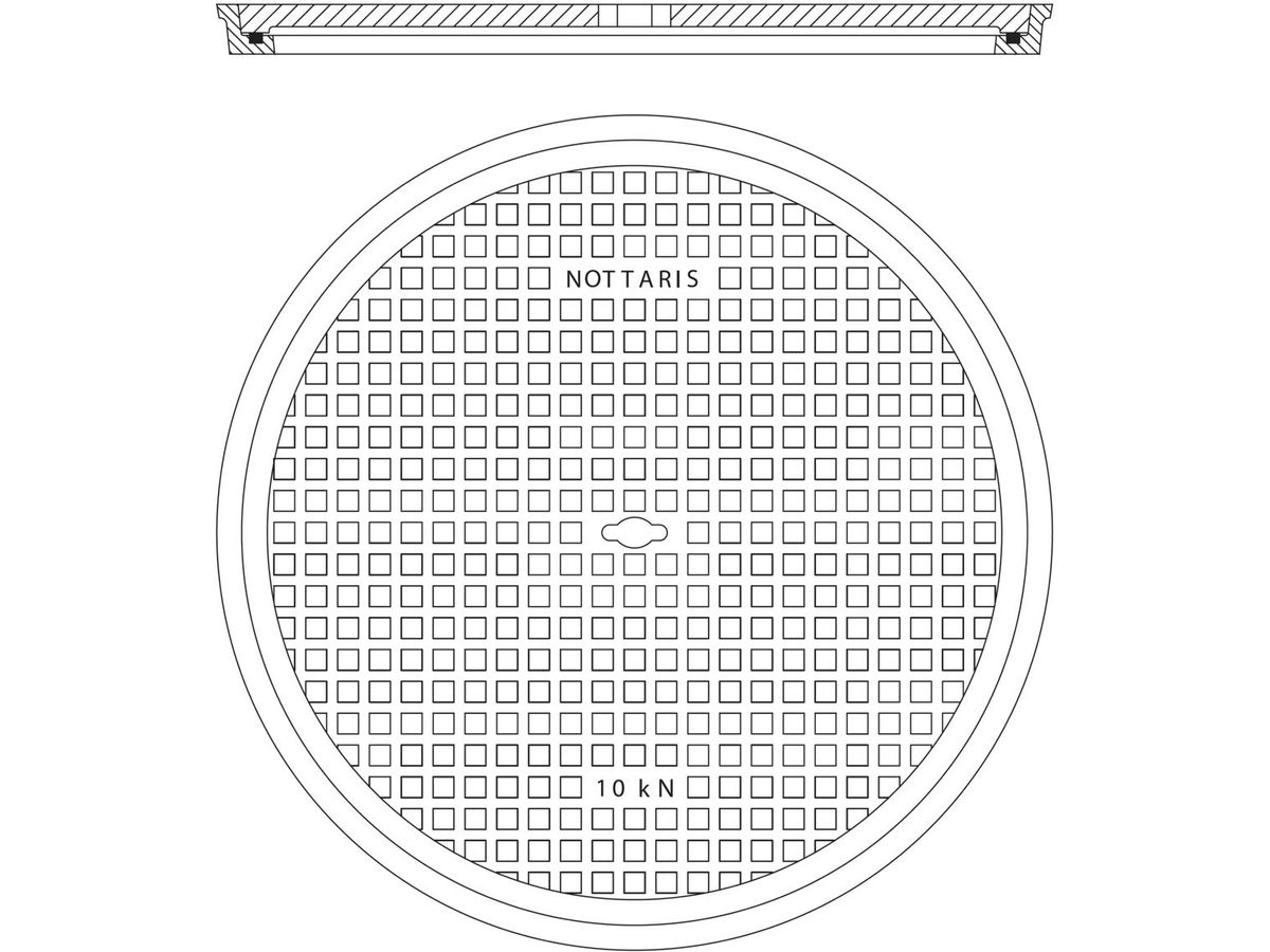 Schachtabdeckung Fig. 20SL-60, 1 To - mit Schlüsselloch + dämpfender Einlage