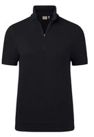 Poloshirt Mikralinar ZIP Piqué Gr. 2XL - schwarz, aus 50% BW 50 PE