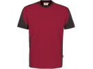 T-Shirt Contrast Perf. M weinrot/anth. - 50% Baumwolle, 50% Polyester, 160 g/m²