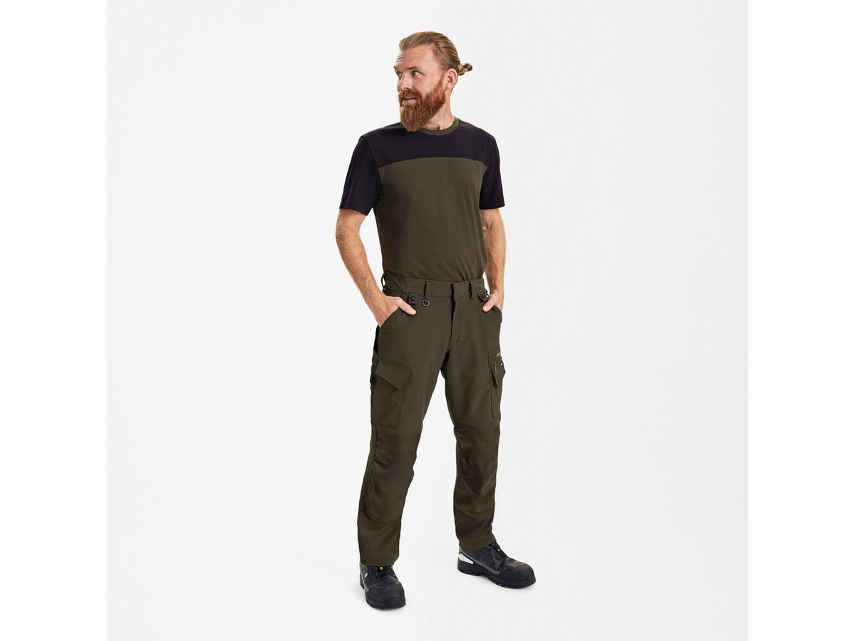 ENTIRE Arbeitshose Gr. 52 - Forest Green/Schwarz, 4-Wege-Stretch