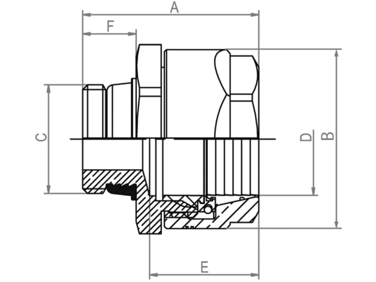 Schwarzrohradapter Simplex PLUS - mit AG und Gewindeeinschneiddichtung