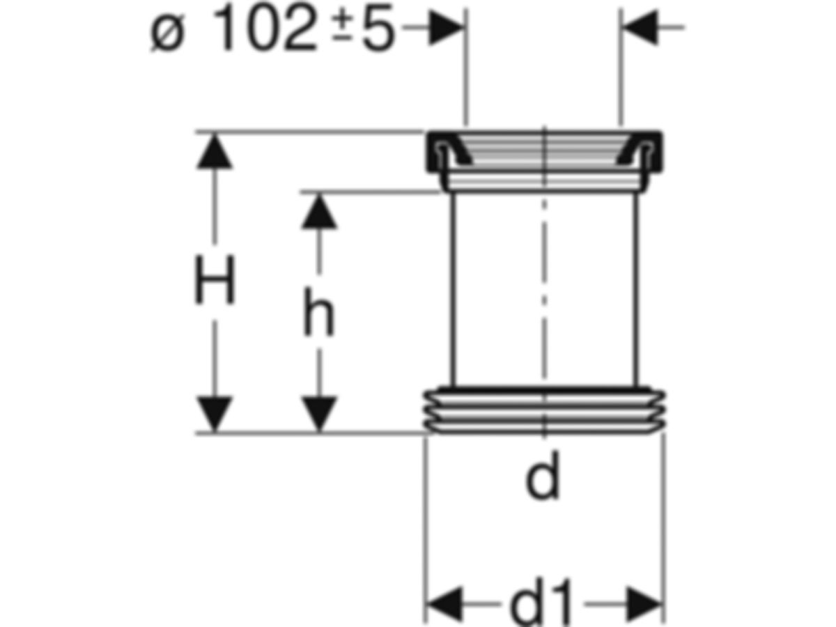 Geberit PE Stand-WC-Manschette - Lippendichtung EPDM