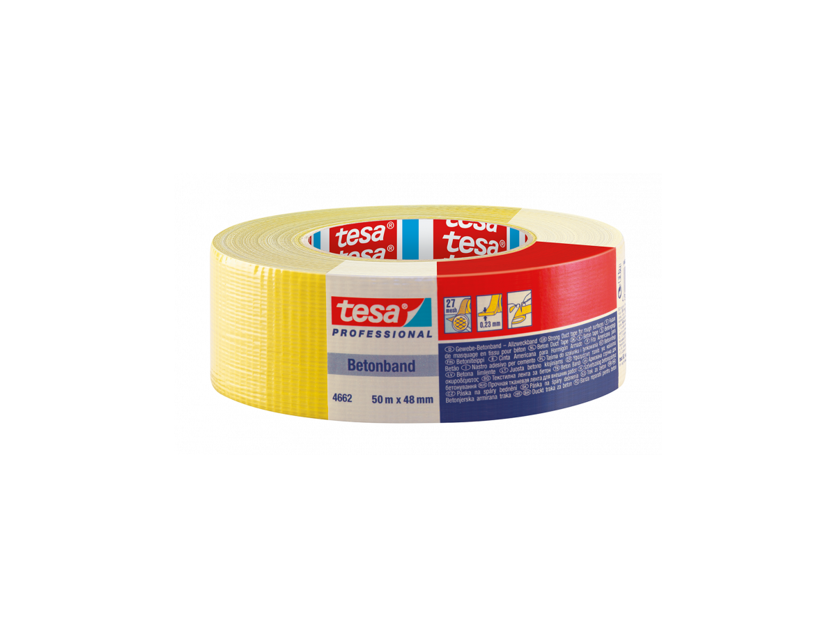 Betonband TESA gelb, 48 mm, 04662-0199 - Rolle à 50 m