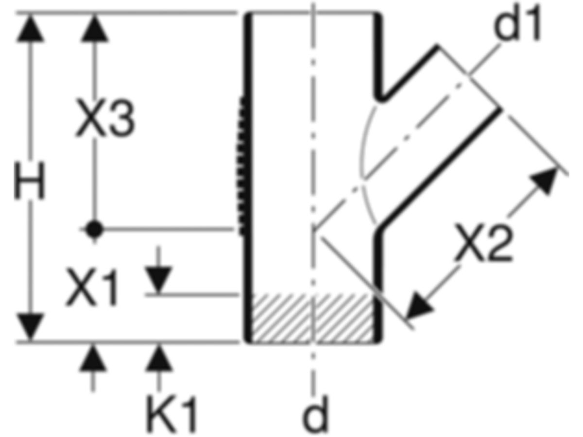 Geberit-Silent Abzweig 45° 63/63
