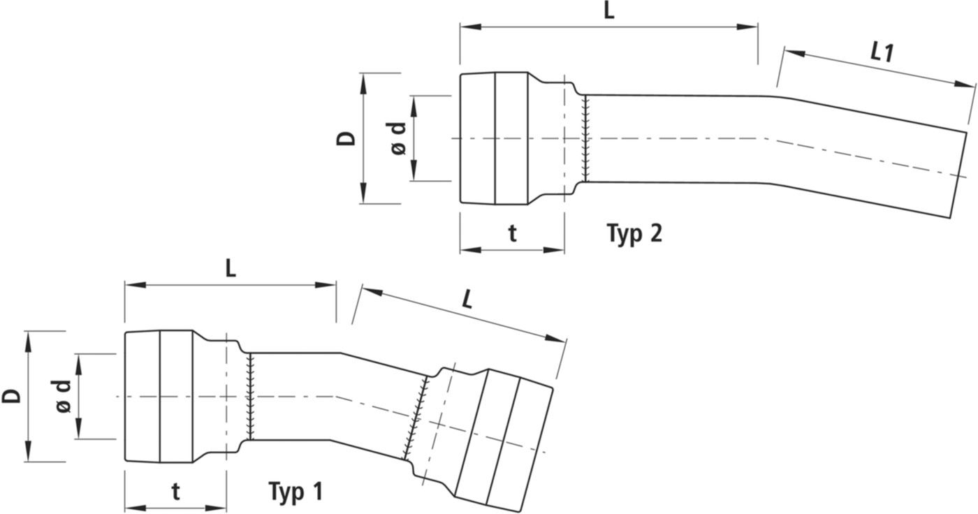 Bogen HAWLE-GRIP 11°, PN 16 - 7343