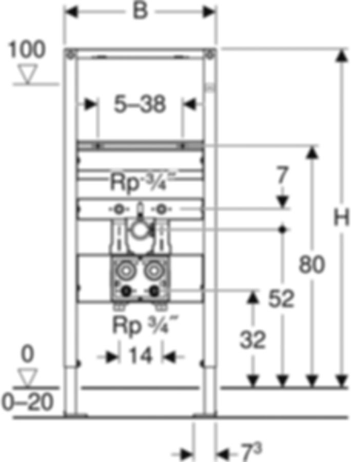 Geberit-Duofix - Element für Waschtisch - 112 cm