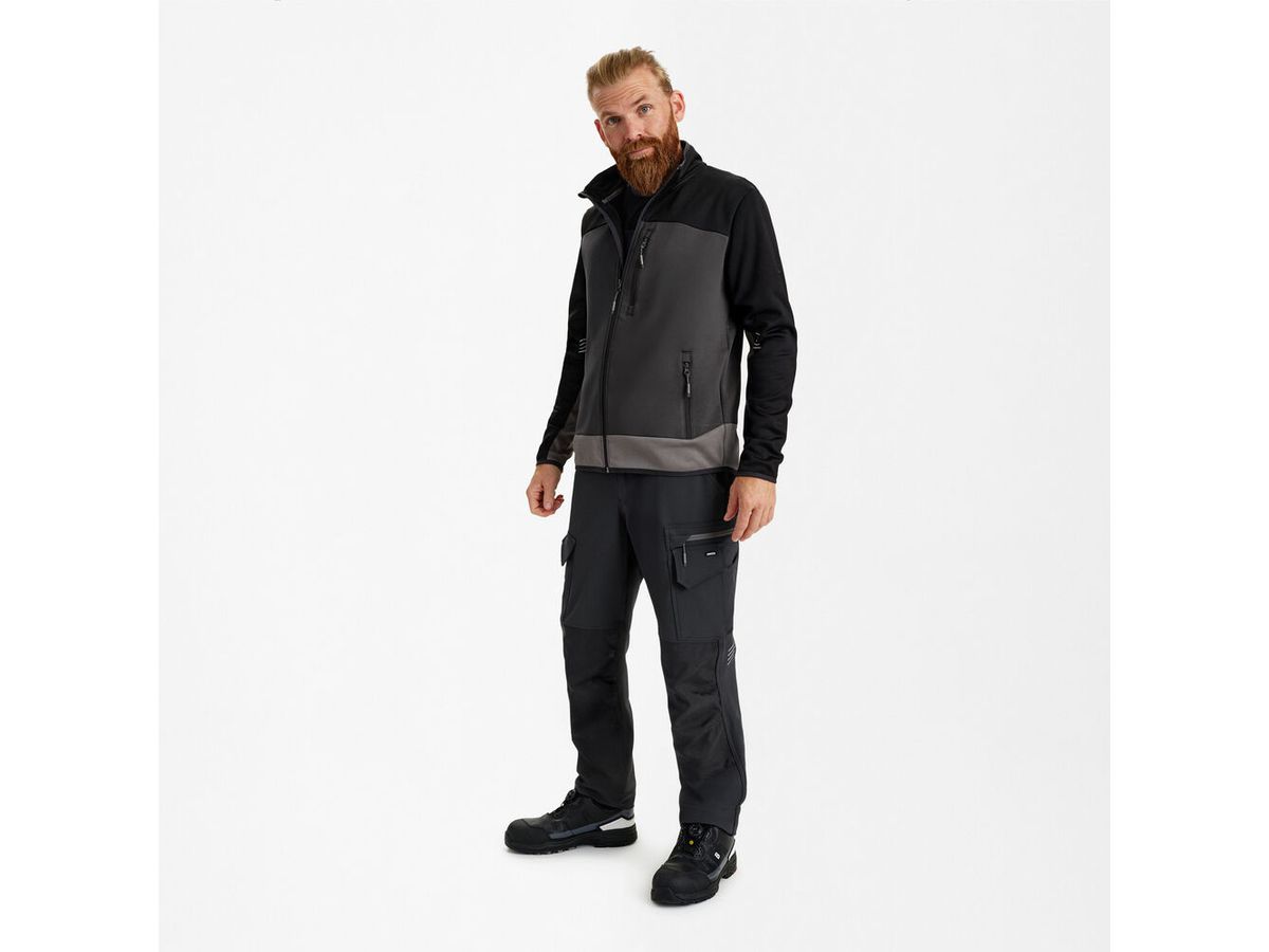 ENTIRE Midlayer-Cardigan Gr. 6XL - Anthrazitgrau/Schwarz