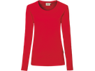 Damen-Longsleeve Perf. Gr. 4XL, rot - 50% Baumwolle, 50% Polyester, 190 g/m²