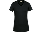 Damen-V-Shirt Stretch Gr. S, schwarz - 95% Baumwolle, 5% Elasthan, 170 g/m²