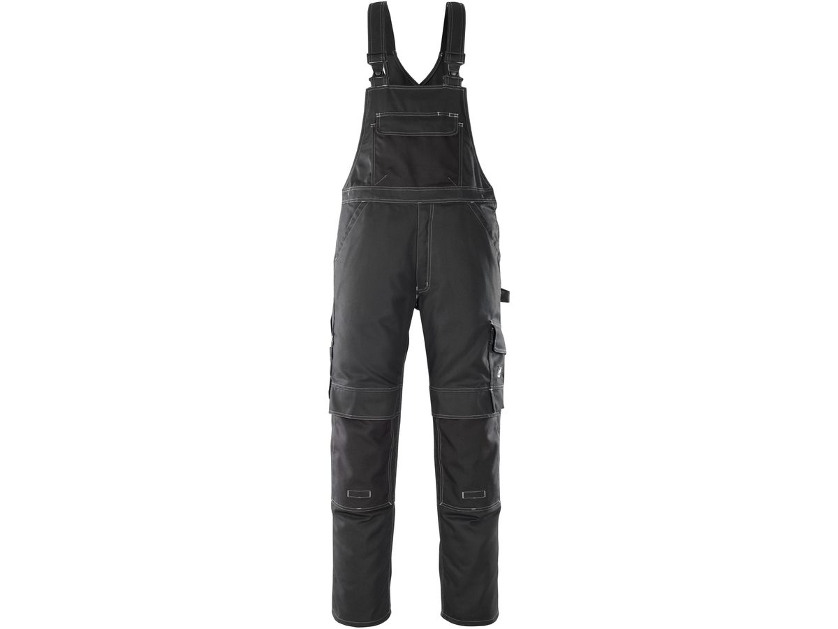 Orense Latzhose schwarz Gr. 82C42 - 65% Poly./ 35% Baumwolle, Kontrastnähte