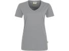 Damen-V-Shirt Performance Gr. XS, titan - 50% Baumwolle, 50% Polyester