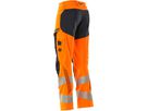 Hose mit Knietaschen, Stretch, Gr. 90C56 - hi-vis orange/schwarzblau, 92% PES/8%EL