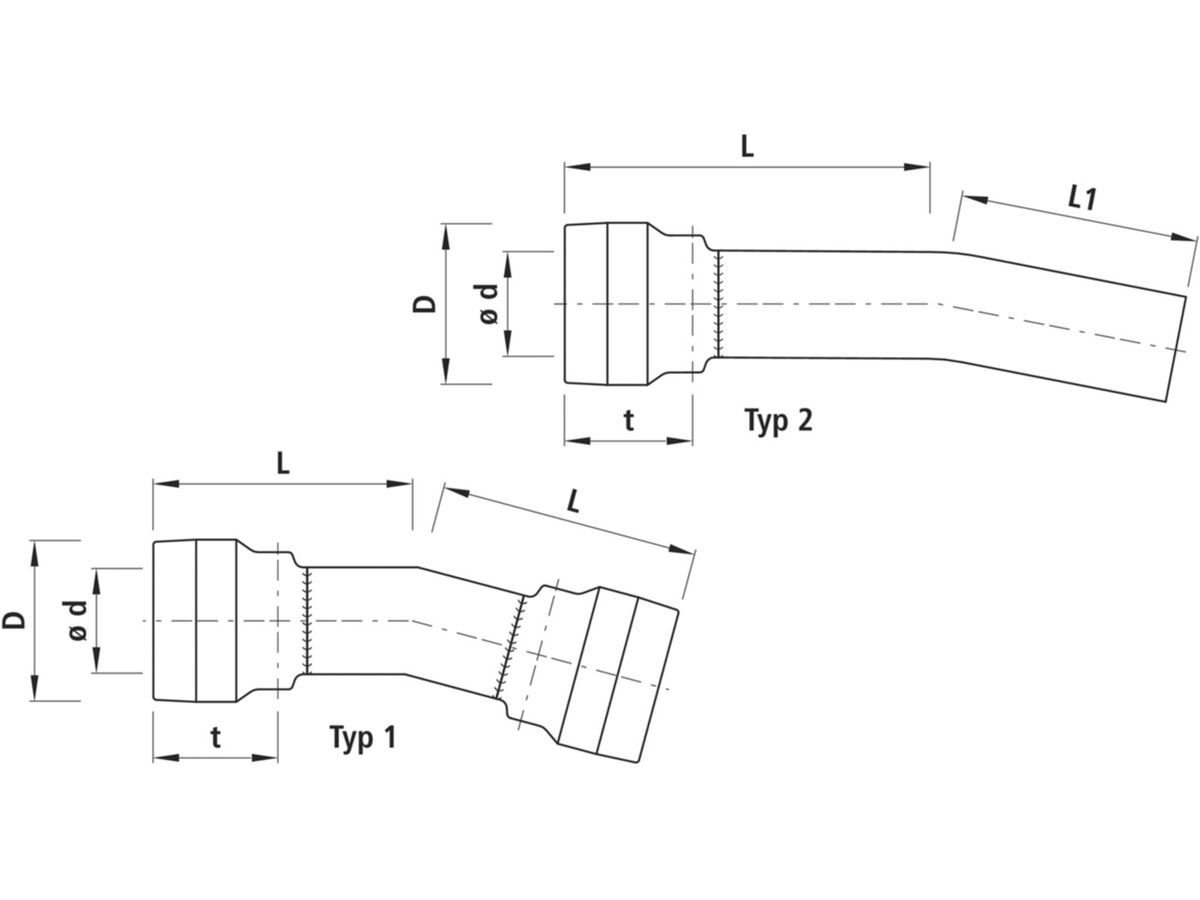 Bogen HAWLE-GRIP 11°, PN 16 - 7343