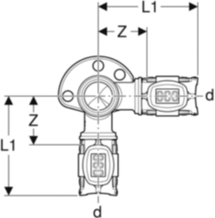 Eckanschlusswinkel 90° - GEBERIT FlowFit