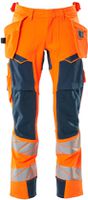 Hose mit Hängetaschen Stretch, Gr. 76C46 - hi-vis orange/dunkelpetr., 92% PES/8%EL