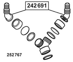 Geberit Winkel-Schlauchtülle - granitgrau
