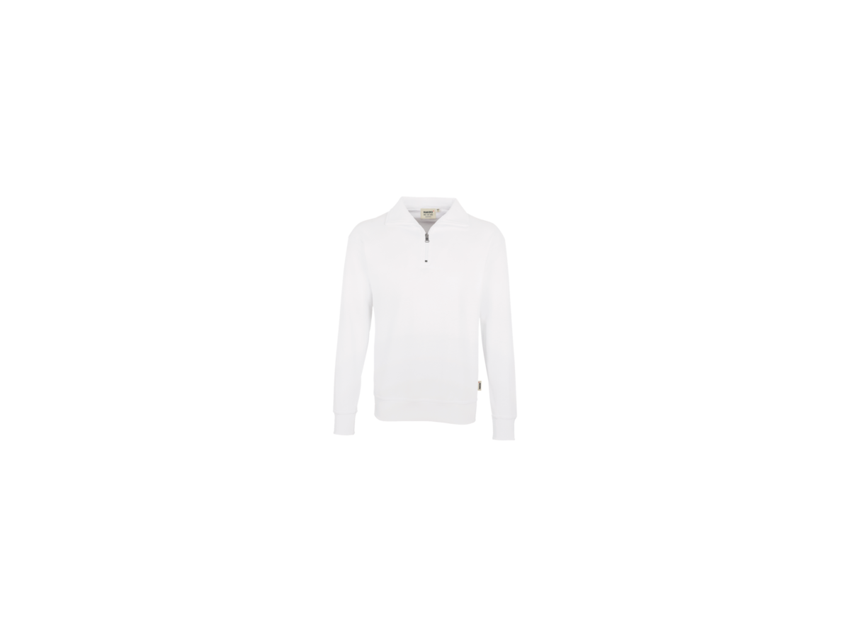 Zip-Sweatshirt Premium Gr. L, weiss - 70% Baumwolle, 30% Polyester