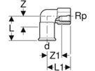 MPF-Winkel 90° 28-1"   mit IG
