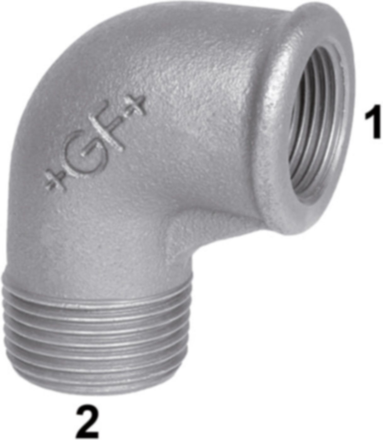 Winkel +GF+ 92 verzinkt - Innengewinde reduziert