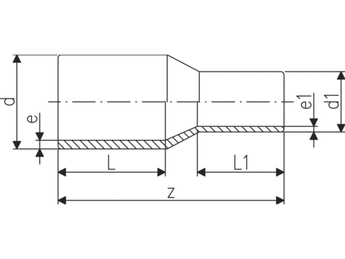 HDPE-Druck-Red. PE 100 S-5 250/160 mm - lang