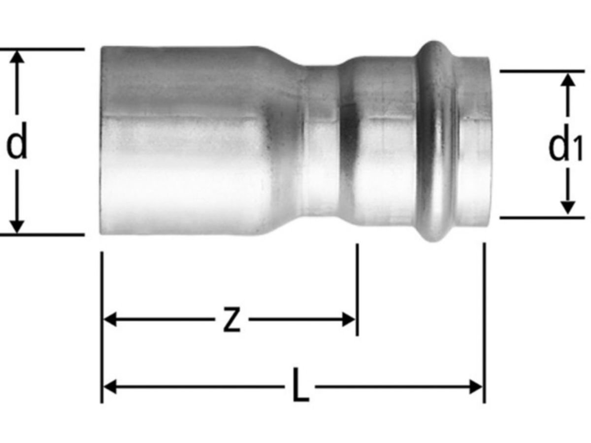 Optipress-Therm Reduktion 22x15 mm - mit Einsteckende