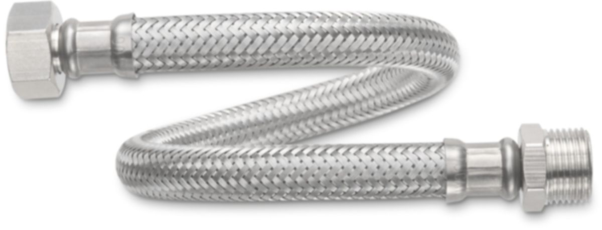 Panzerschlauch EPDM Inox 1.4301 - Typ MF = Aussen- / Innengewinde