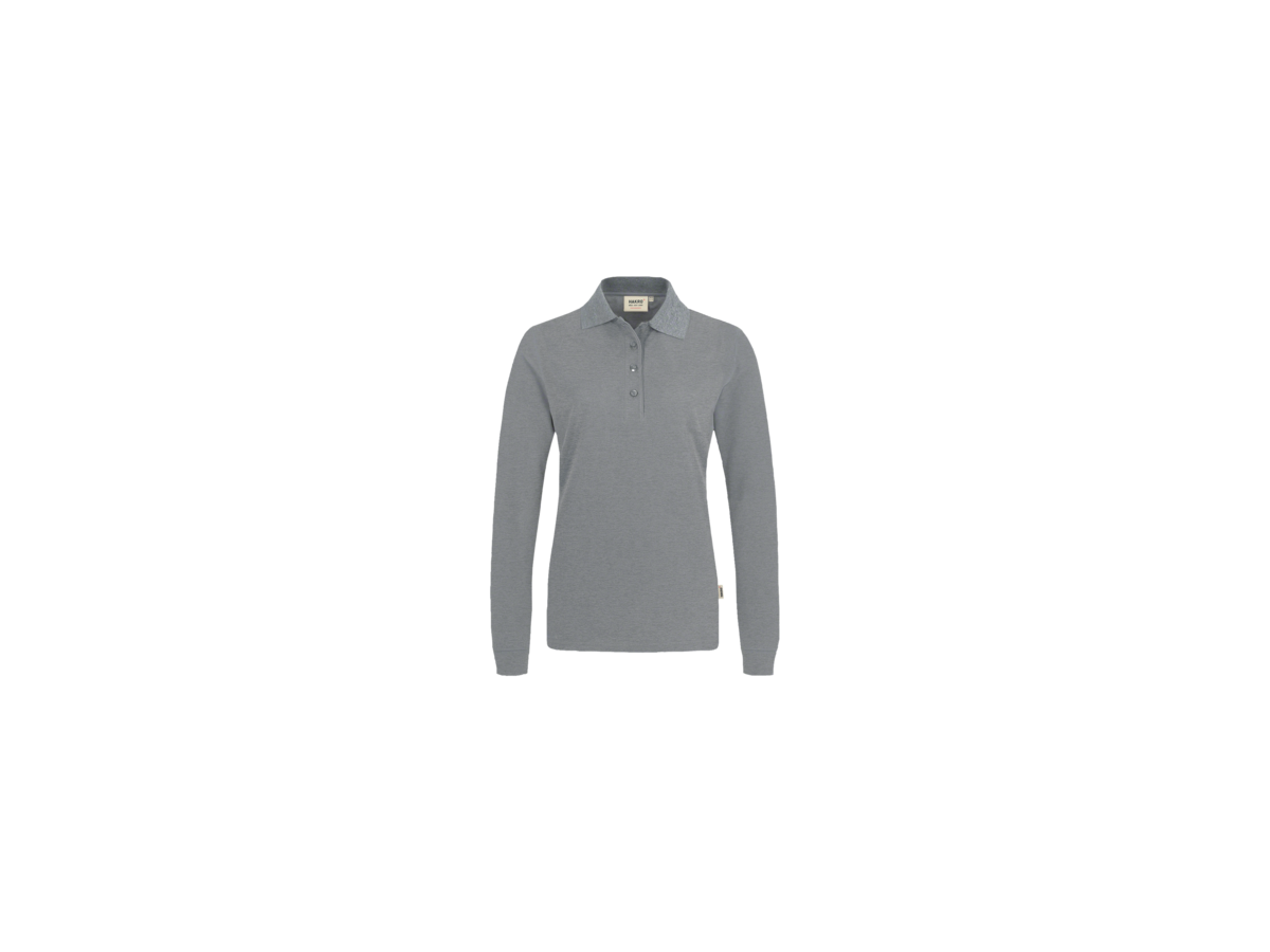 Damen-Longsl.-Polosh. Perf. XL grau mel. - 50% Baumwolle, 50% Polyester, 220 g/m²