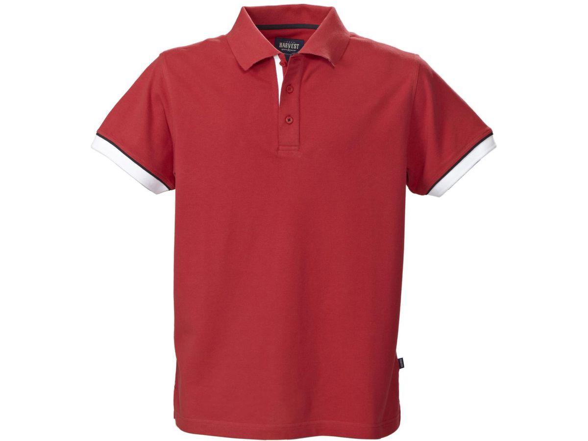 HARVEST ANDERSON Herren Poloshirt G. L - mit Knopfleiste, rot, 100% Baumwolle