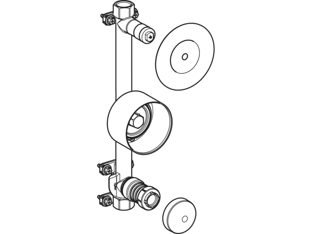 Geberit Duofix-Wasserzählerstrecke 3/4" - Kompakteinheit