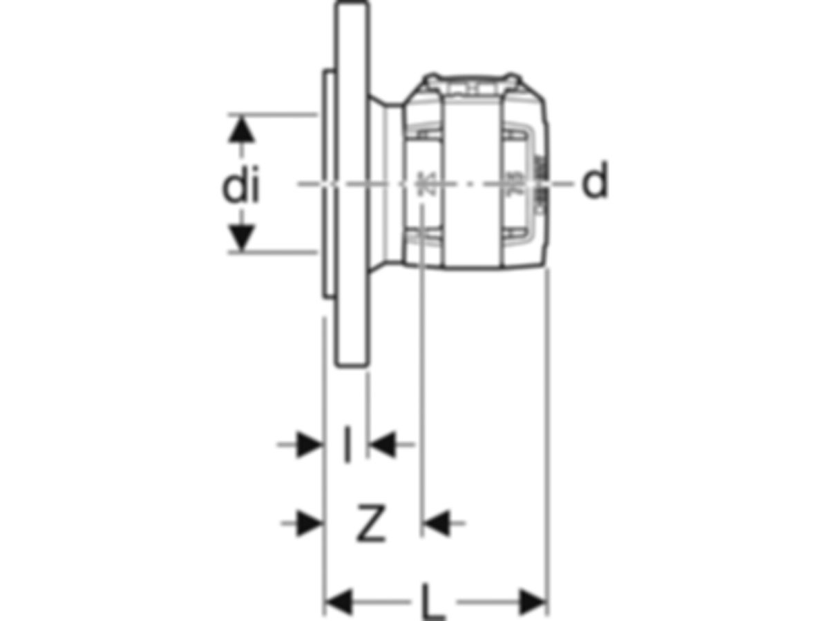 Flansche mit Presseinheit - GEBERIT FlowFit D 18.5 cm