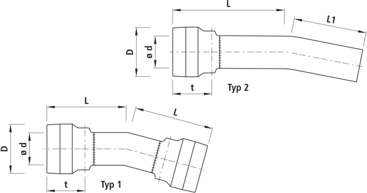 Bogen HAWLE-GRIP 11°, PN 16 - 7343