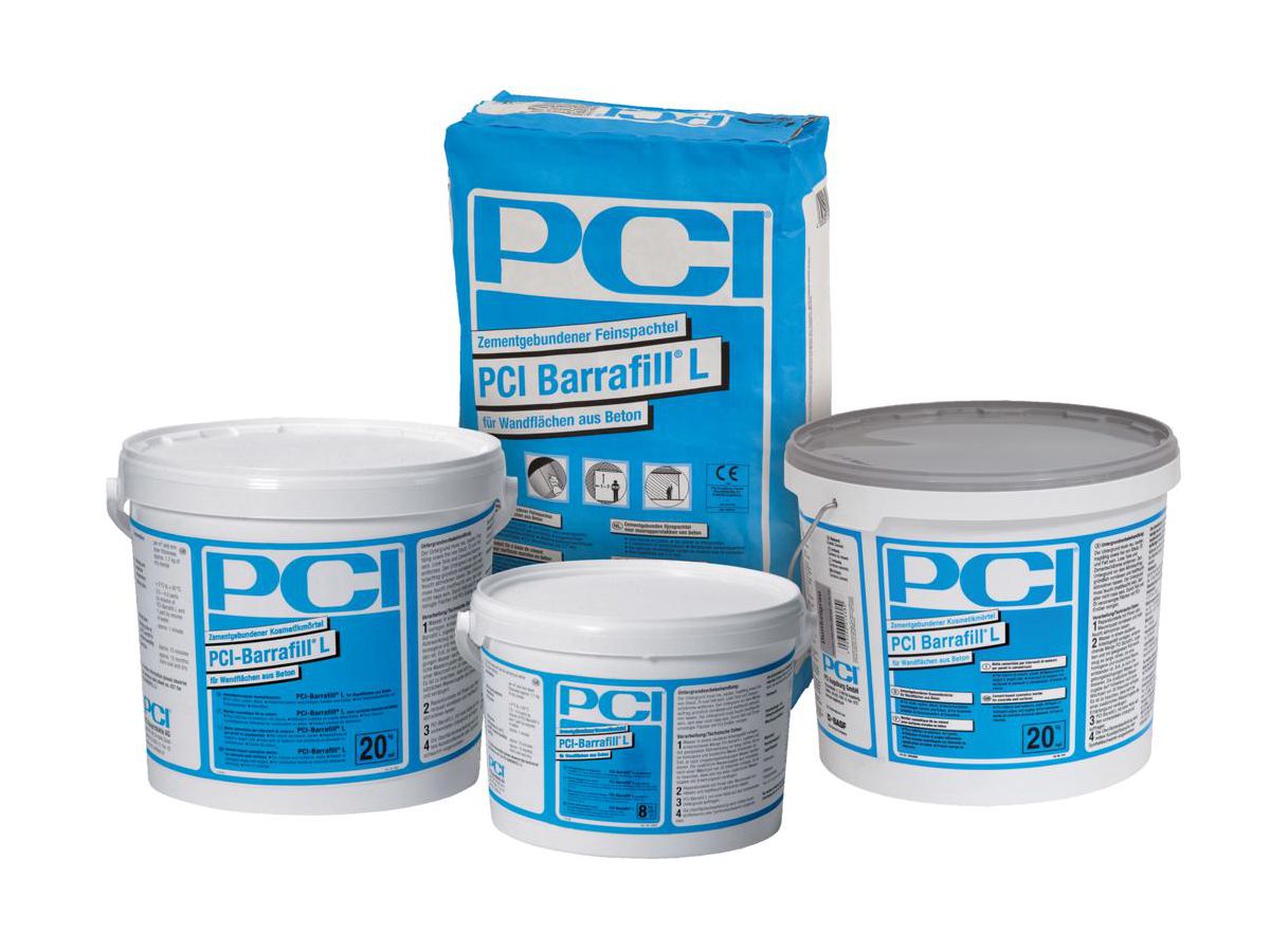 PCI-Barrafill L, zementgebundener - Kosmetikmörtel/Feinspachtel, hellgrau