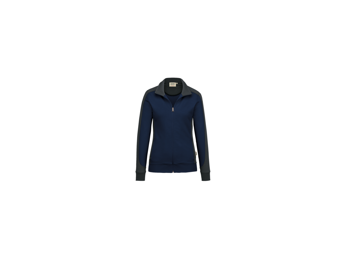 Damen-Sw.jacke Co. Perf. L tinte/anth. - 50% Baumwolle, 50% Polyester, 300 g/m²