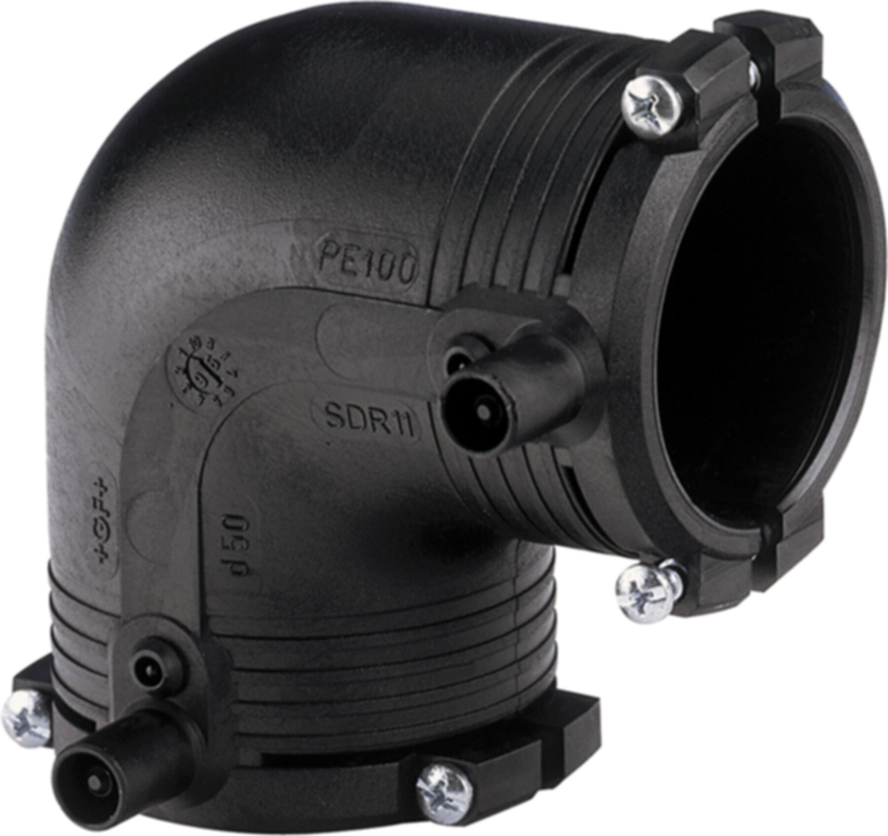Winkel 90° PE100 S-5 SDR 11 ELGEF+ - 5 bar Gas / 16 bar Wasser