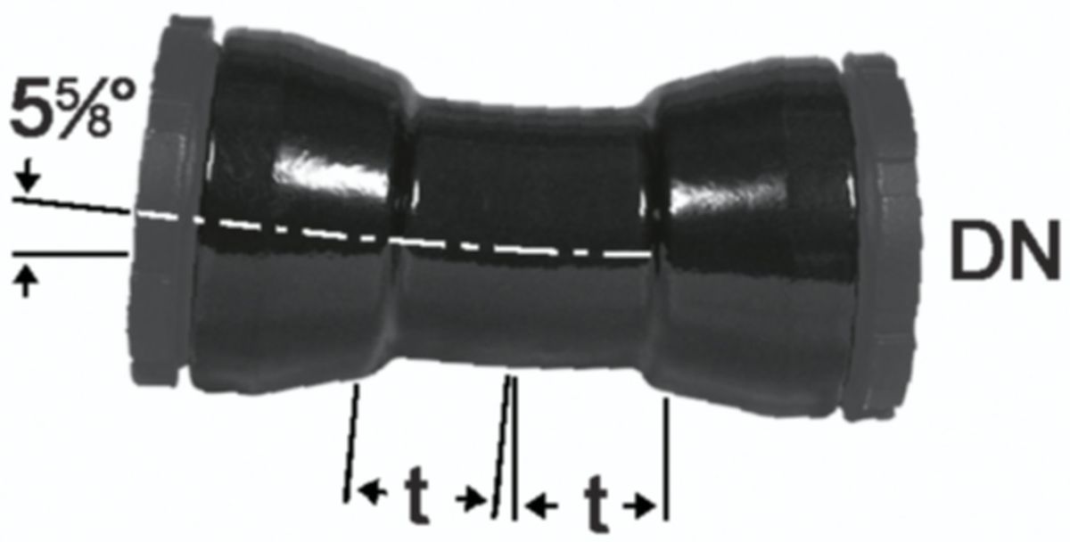 HD Bogen  5°, 2 Schraubmuffen - Fig. 2326a