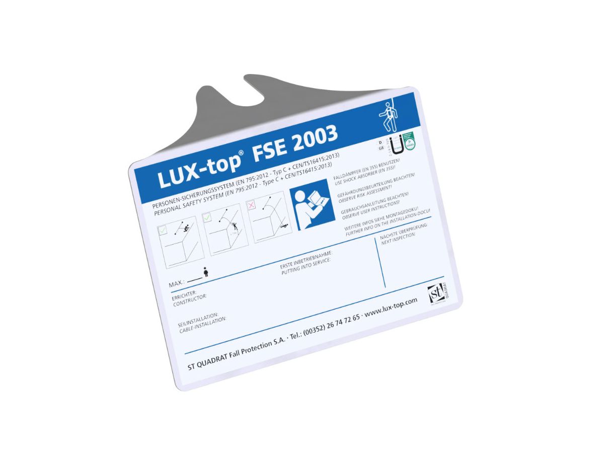 LUX-top FSE 2003 Schild - CH - Systemschild