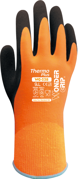Wonder Grip Thermo Plus Handschuh - braun/orange, wasserdicht, 23 cm lang