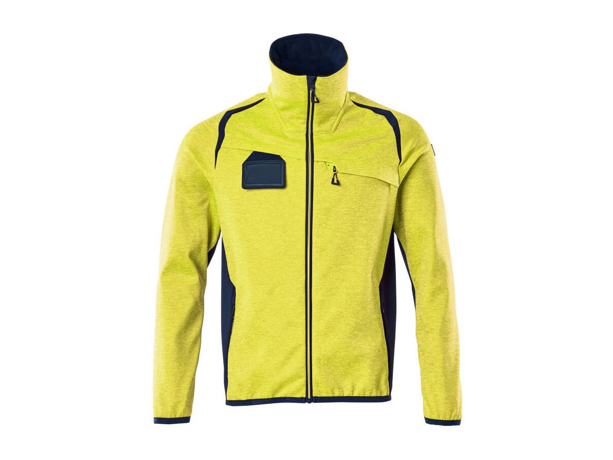 Fleecepullover mit Reissverschl. Gr. S - hi-vis gelb/schwarzblau, 94%PES/6% EL