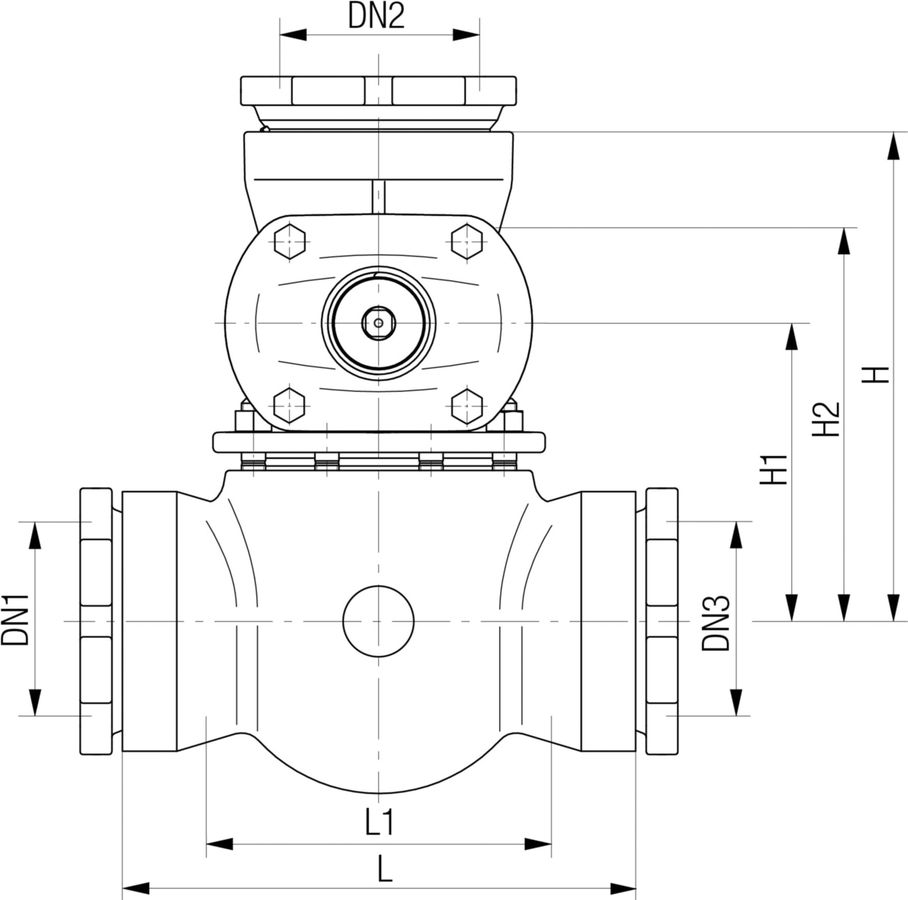 Universal 1 mit 3 Schraubmuffen PN16 - Fig. 5352