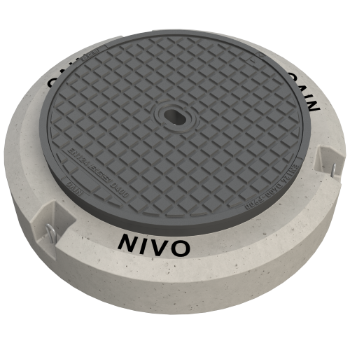 BGS Schachtabdeckung Fig. N180 Nivo - Kl. D400, mit Betonsockel