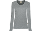 Damen-Longsleeve Perf. S grau meliert - 50% Baumwolle, 50% Polyester, 190 g/m²