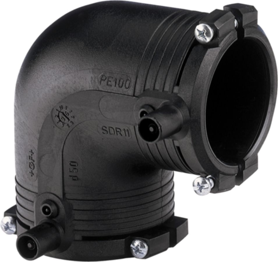 Winkel 90° PE100 S-5 SDR 11 ELGEF+ - 5 bar Gas / 16 bar Wasser