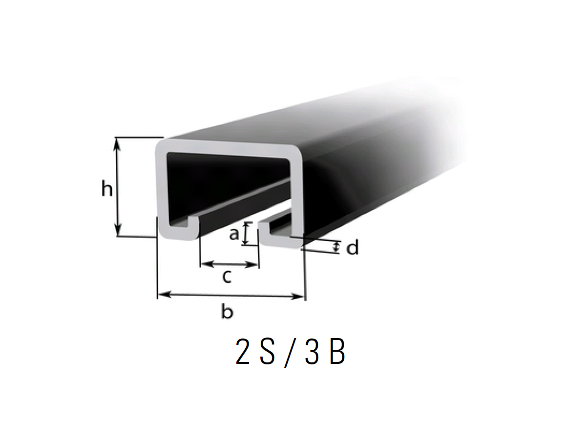 Kaltger. Montageschienen S235JR 3B - b: 50 / h: 30 / c: 22 / d: 3 / a: 7 mm