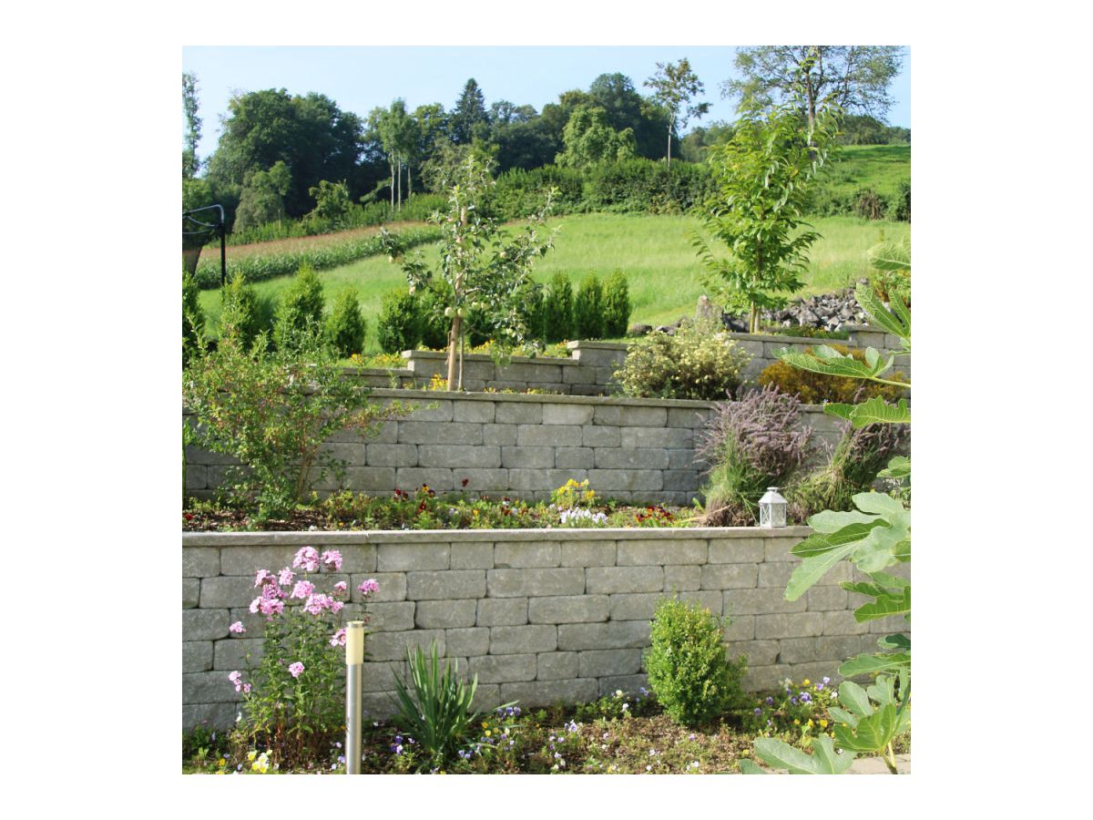 SANTURO Weinbergmauer 2-S. gespalten - B: 20 cm, grau, L: 25-60 cm