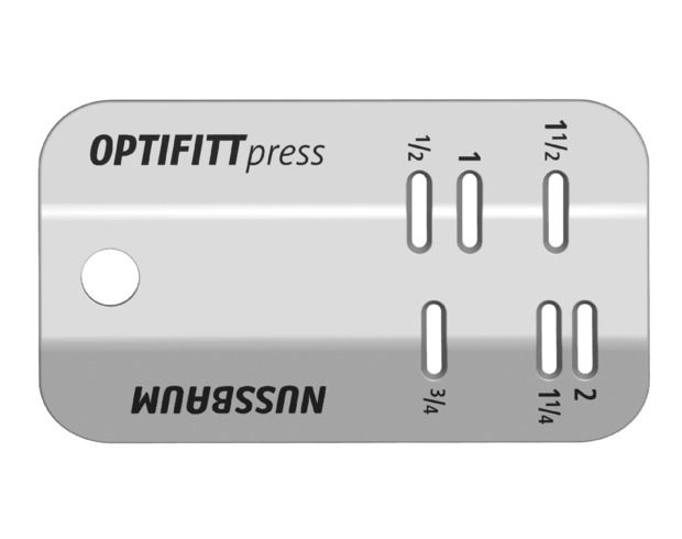 Optifitt-Press-Markierlehre 1/2-2" - für die Kennzeichnung der Einstecktifen