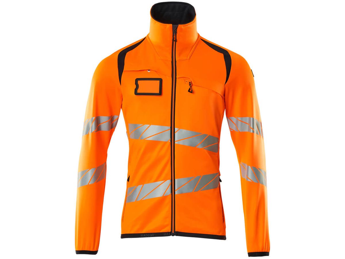 Fleecepullover mit Reissverschl. Gr. 2XL - hi-vis orange/schwarzblau