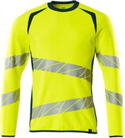Sweatshirt Premium zweifarbig, Gr. 2XLO - hi-vis gelb/dunkelpetroleum