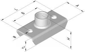 Pipex Grundpl. C-Profil Muffe 1/2" - 2-loch, 3.11