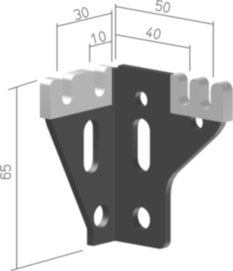 Winkelkonsole mit 4 fixen Wandabständen - von 10,30,40,50mm L=Links R=Rechts