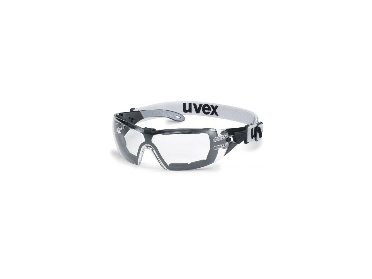 UVEX pheos guard fbl. sv extr. 9192 - Schutzbrille mit Kopfband, schwarz/grau